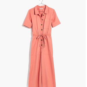 Madewell Wide Leg Utility Jumpsuit- Coral 14